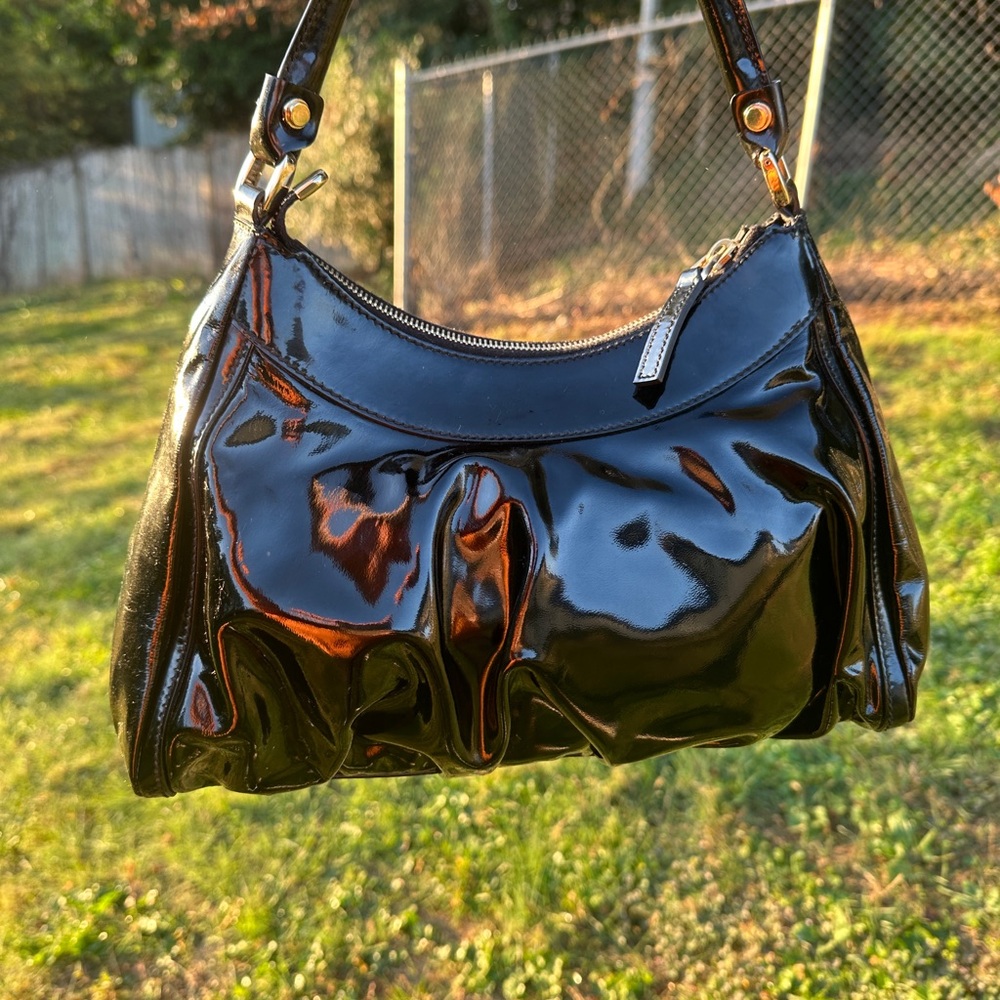 Gucci Hobo Shoulder Bag w/ COA Black Patent Abbey D-Ring w/Gold Hardware - Picture 4 of 13